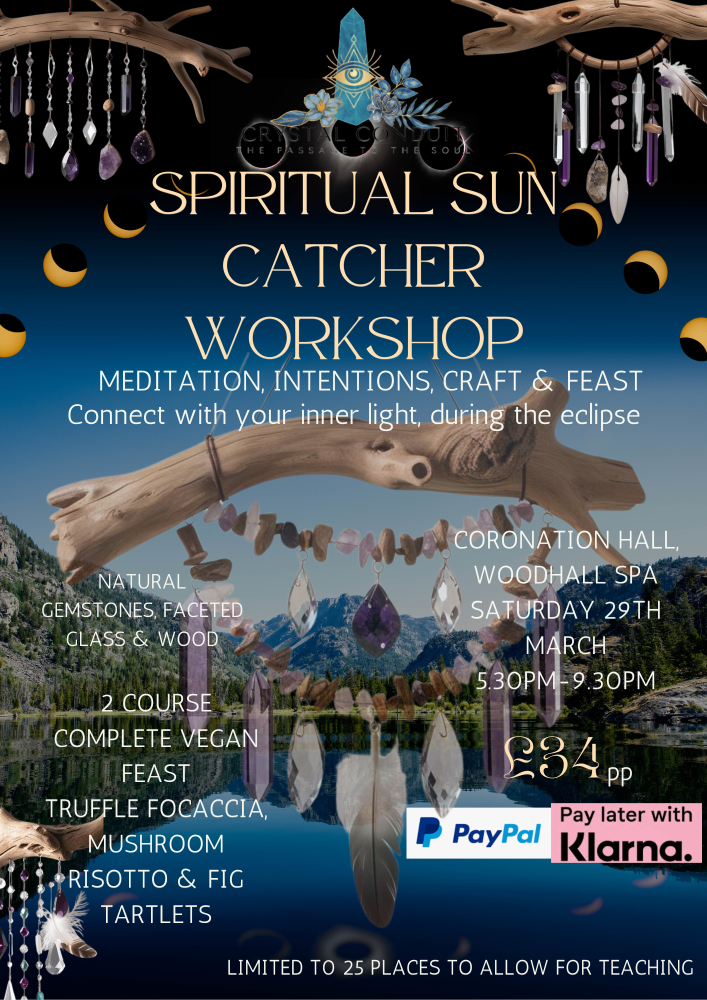 SOLAR ECLIPSE SUNCATCHER WORKSHOP - Woodhall Spa, Lincolnshire 29th March 2025