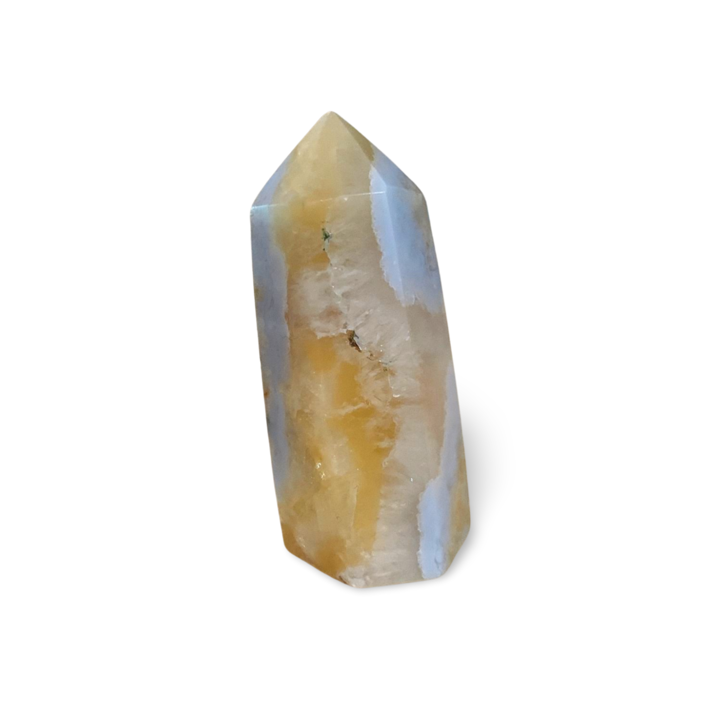BLUE LACE AGATE with QUARTZ GOLDEN MICA TOWER