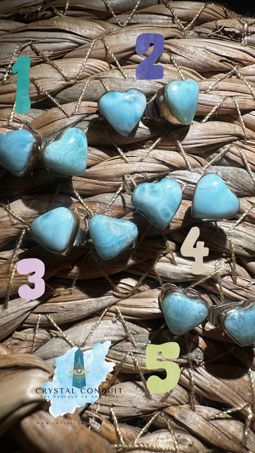 Sterling Silver Larimar Heart Stud Earrings