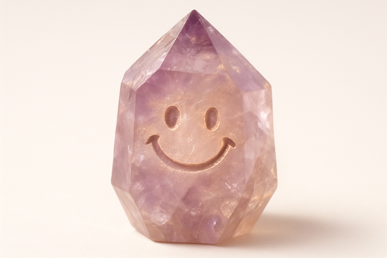 maybe a crystal with a smiley face to represent ethically sourced?